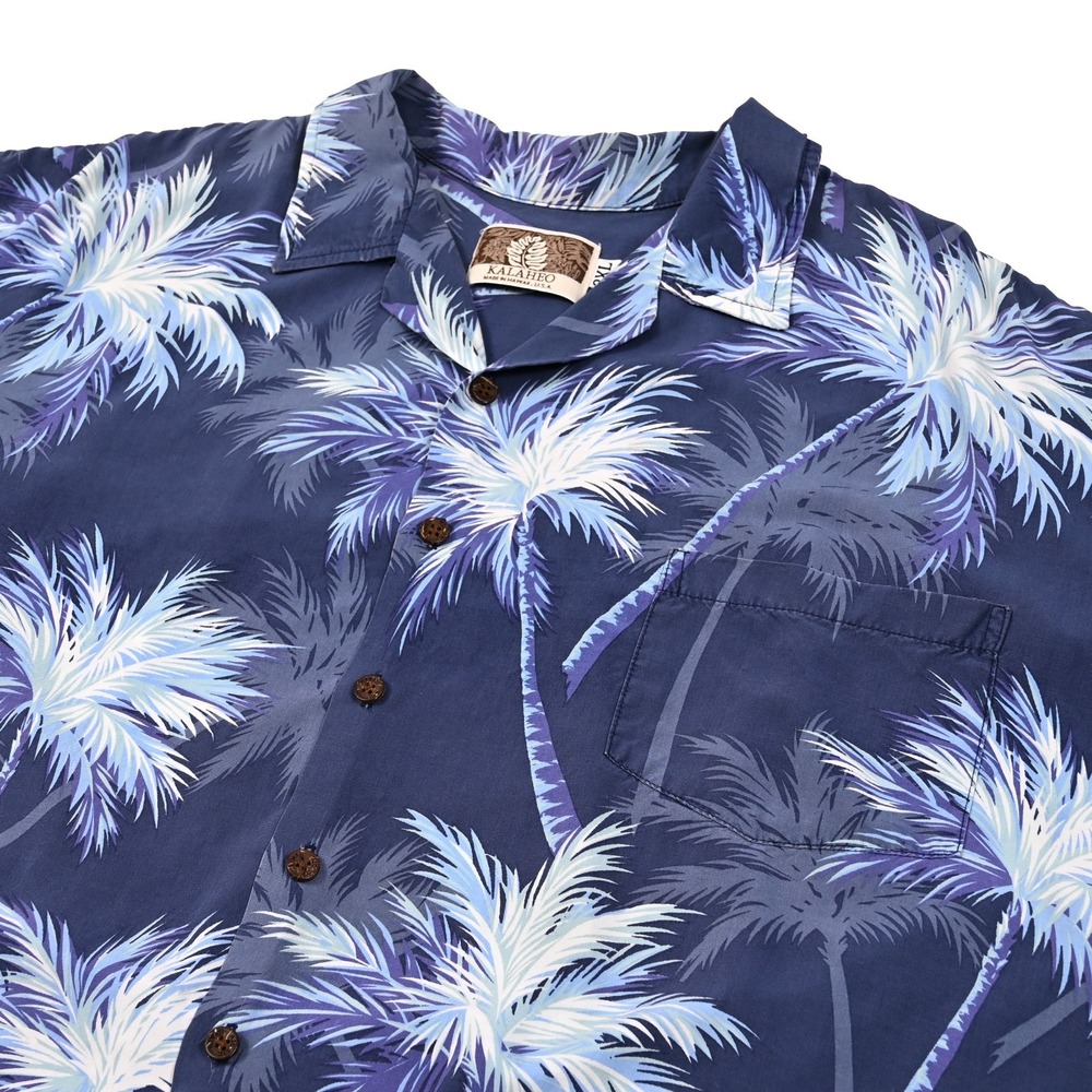 Kalaheo Men's 2XL Cotton Rayon Hawaiian Shirt Floral Camp Vacation Beach USA VTG